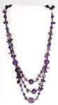 Gorgeous Amethyst Necklace, with Tiny Iridescent Multi-Color Beads