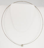 Sleek Choker of Silver Tone Metal with Ball and Hook Clasp