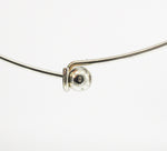Sleek Choker of Silver Tone Metal with Ball and Hook Clasp