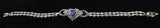 Sterling V-Link Cut Purple Crystal and Marcasite Bracelet MC 925