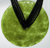 Spectacular ANTHONY ALEXANDER Lucite and Leather Vintage Necklace