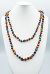 Carnival Multi-Color Marbled Bead Super-Long Necklace