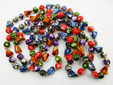Carnival Multi-Color Marbled Bead Super-Long Necklace