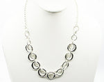 Slinky Openwork Circles Necklace on SilverTone Chain