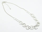 Slinky Openwork Circles Necklace on SilverTone Chain