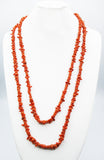 Warm Orange Bamboo Branch Coral Bead Vintage Necklace