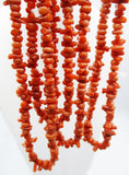 Warm Orange Bamboo Branch Coral Bead Vintage Necklace
