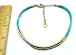 Sleek KARMA BELLA Cord Choker with Gold-Metal Tube Beads