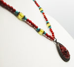 Summer Necklace by SCORPIO R.I. of Glass Beads with a Druzy-Type Pendant