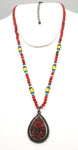 Summer Necklace by SCORPIO R.I. of Glass Beads with a Druzy-Type Pendant