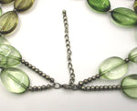 Gentle Forest and Ocean Shaded Plastic Beads on Two-Strand Necklace