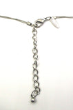 Long Double-Strand Thin Silver-Tone NY & Co Necklace with Black Roses, Silver, and Faux Pearl Beads