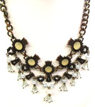 Spectacular Fantasy Princess Necklace With Rhinestones, Beads & Lucite