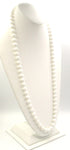 Gorgeous White Plastic Bead Safety Knotted Necklace with Bead Clasp