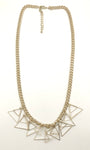 Fun Triangle Necklace on a Heavy Gold-Tone Curb Chain