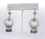 Delicate, Intricate Circle Earrings with Openwork and Fringe, 925 Mexico