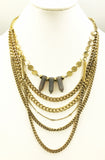 Fun Layered SUGARFIX Six-Chain Necklace with Grey-Glass Crystals