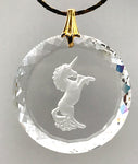 Mystic Unicorn Pendant of Rainbow Crystal with a Gold-Tone Slinky Chain