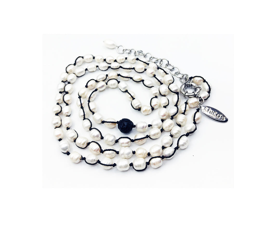 Stunning CHICO'S Freshwater Pearls and Black Cord Necklace – Jane