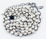 Stunning CHICO'S Freshwater Pearls and Black Cord Necklace