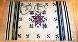 Southwest Antique Blanket Vallero Star Bees Magical Symbols 5 ft x 7 ft USA